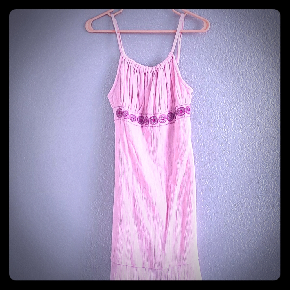 Pink tropical dress